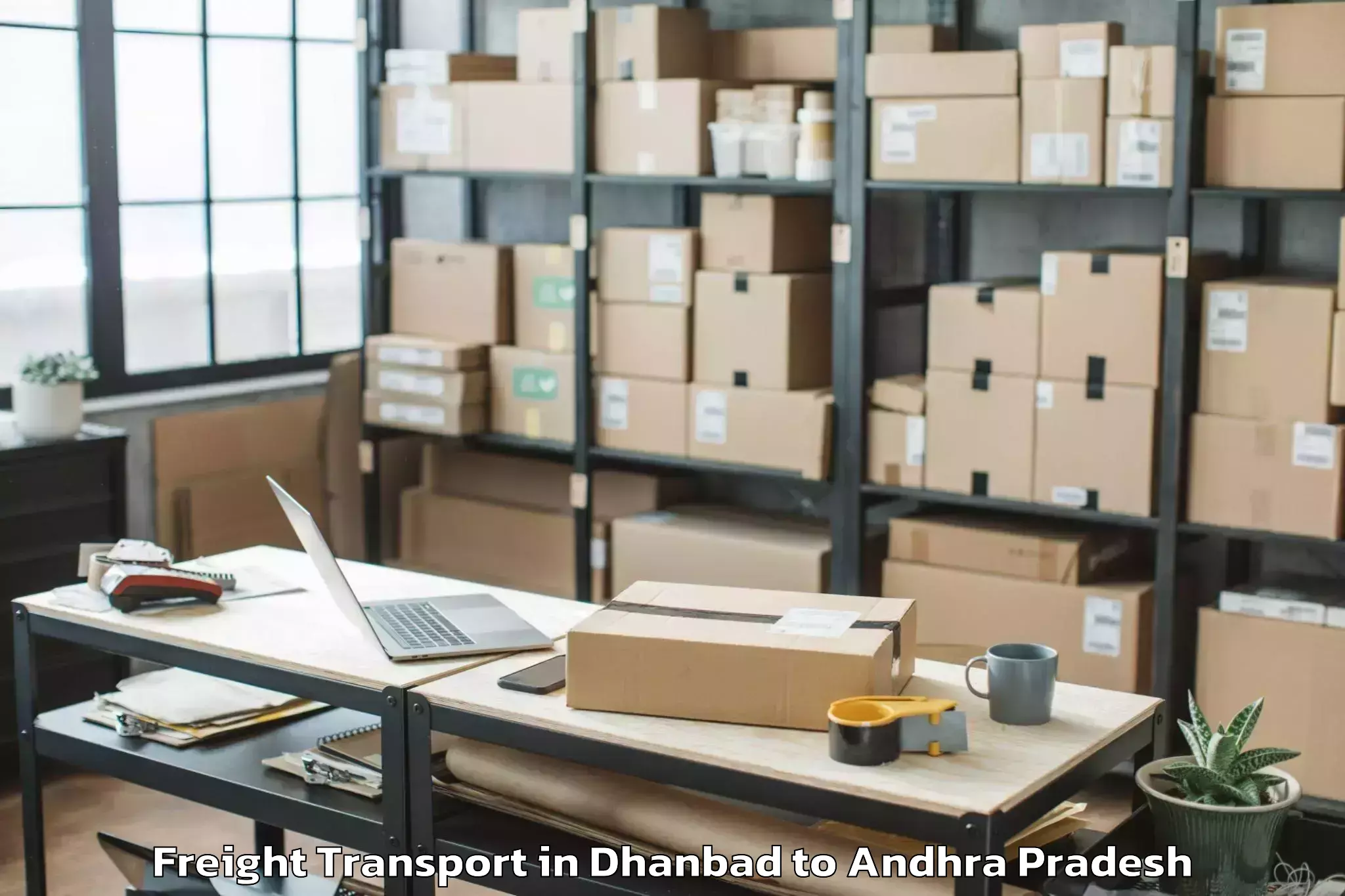 Book Dhanbad to Macherla Freight Transport